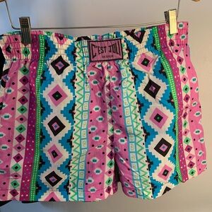 Vintage C’est Joli Pink Geometric Shorts